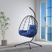 Egg Chair with Stand Indoor Outdoor Swing Chair Patio Wicker Hanging Egg Chair Hanging Basket Chair Hammock Chair with Stand