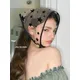Women's Spring Summer Versatile Decoration Headscarf Black Lace Strap Triangle Scarf Silk Scarf