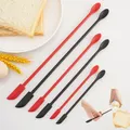 Mini spatule en silicone à manche long grattoir à extrémité touristique cuillère spatules à