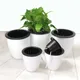 1PC Automatic Self Watering Round Plastic Plant Flower Pot Garden Decors Home Office Soil Planting