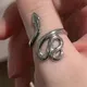 Punk Snake Rings for Women Girl Stainless Steel Titanium Ring Animal Bague Circle Wedding Party Gift