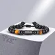 Vnox-Bracelets réglables en perles noires WWJD pour hommes bracelet perlé bijoux de prière de la