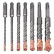 New 7 Pcs SDS Plus Hammer Drill Bit Set (4-Flute) For Concrete Brick Block Stone Masonry And