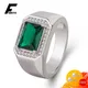 New Men Ring 925 Silver Jewelry with Emerald Zircon Gemstone Fashion Rings for Women Wedding