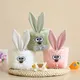 1pcs Pink Green White Easter Rabbit Ear Shaggy Box Cute Rabbit Candy Bags Gift Box Flower Pot Easter