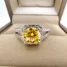 Luomansi S925 Silver Arm Ring 1 Carat Green Pink Green Yellow Blue Moissanite Jewelry Woman Wedding