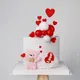 Décoration de gâteau en forme de cœur IkCloud rouge et blanc Love You décorations de fête du jour