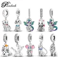 925 Sterling Silver Lovely Cat Dog Fire Dragon Dinosaur Animal Charms Beads Fit Pandora Original