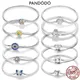 Hot Sale 925 Silver Fashion Love Round Bead Snake Chain Bracelet Fit Pandora Original DIY Charms