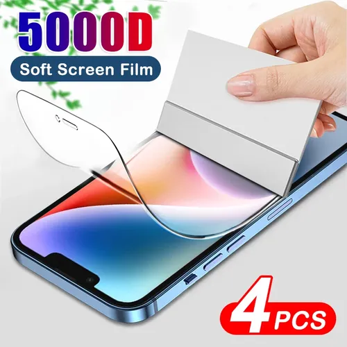 4PC Full Cover Hydrogel Film Screen Protector For iPhone 14 13 12 11 15 Pro Max X XR XS MAX 8 7 14 15 Plus Soft Film Accessories
