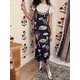 Combhasaki Women's 2024 Vintage Y2K Table Collection Print Sleeveless Backless Midi Bodycon Party