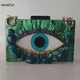 Perle Grün Evil Eye Schulter Mini Sommer Trendy Brieftaschen Frauen Abend Tasche Clutch Hochzeit