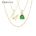 ANDYWEN 925 Sterling Silver Gold Letters 26 Initial E P R Birthstone Pendant Long Chain Choker