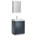 Kaydis Ivy Bronx 24" Free-Standing Single Sink Bathroom Vanity Set w/ Medicine Cabinet Wood/Plastic in Gray | 33.5 H x 24 W x 19 D in | Wayfair