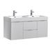 Ebern Designs Jianglin 48" Wall Mounted Modern Double Bathroom Vanity w/ Acrylic Vanity Top Wood/Plastic in White | 23.7 H x 48 W x 19 D in | Wayfair