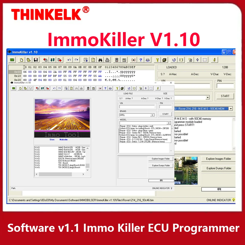 ImmoKiller V1.10 Neue IMMO Off-Software v1.1 Immo Killer ECU-Programmierer-Tool für die Autoreparatur, die den Wegfahrsperre vorbeugen Image