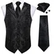 Herren anzug Weste Krawatte Set schwarz Paisley Seide Weste für Hochzeits feier Smoking Anzüge Luxus