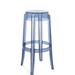 Kartell Charles Ghost Patio Bar Stool Plastic in Blue/Brown | 29.5 H x 18.11 W x 18.11 D in | Wayfair 4899/Z4