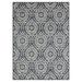 Blue/Navy 86 x 62 x 0.4 in Area Rug - Nicole Miller New York Patio Country Zoe Moroccan Damask Indoor/Outdoor Area Rug, Navy Blue/Ivory | Wayfair