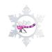 The Holiday Aisle® Personalized Friendly Folks Cartoon Snowflake Dragonfly Christmas Holiday Shaped Ornament Plastic in Pink | Wayfair