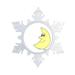 The Holiday Aisle® Personalized Friendly Folks Cartoon Snowflake Mr. Moon Christmas Holiday Shaped Ornament Plastic in Yellow | Wayfair