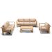 AllModern Sonoma 4 Piece Teak Sofa Seating Group w/ Sunbrella Cushions /Natural Hards/Teak in Brown/White | 33.75 H x 89 W x 33.5 D in | Outdoor Furniture | Wayfair