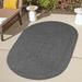 Charcoal Oval 8' x 10' Area Rug - August Grove® Neufeld Braided Pattern Reversible Indoor/Outdoor Area Rug 96.0 W in brown | Wayfair