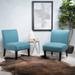 Slipper Chair - Highland Dunes Yokota 29.5" Wide Polyester Slipper Chair Polyester in Blue | 32 H x 22.5 W x 29.5 D in | Wayfair HLDS3887 40774534