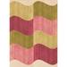 Green/Pink 48 x 0.35 in Indoor Area Rug - East Urban Home Geometric Green/Ivory/Pink Area Rug Polyester/Wool | 48 W x 0.35 D in | Wayfair