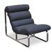 Lounge Chair - Orren Ellis 33.5" W Top Grain Leather Lounge Chair Genuine Leather in Gray/Blue | 32.25 H x 33.5 W x 43.25 D in | Wayfair