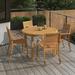 Lark Manor™ Anautica Outdoor 5 Piece Dining Set Wood in Brown/White | 29.5 H x 47 W x 47 D in | Wayfair B43DCDDDECB040C1B8FA052E86DB0557