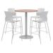 KFI Studios 42" L Round Manufactured Wood Breakroom Table & Chair Set Metal in Gray | 41 H in | Wayfair OLTFL36RD-B1922-SL-41-7937-4-OL2700BR-P13