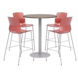 KFI Studios 42" L Round Manufactured Wood Breakroom Table & Chair Set Metal in Gray | 41 H in | Wayfair OLTFL36RD-B1922-SL-41-7960K-4-OL2700BR-P41