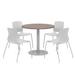 KFI Studios 36" L Round Manufactured Wood Breakroom Table & Chair Set Metal in Brown/Gray | 29 H in | Wayfair OLTFL36RD-B1922-SL-7960K-4-OL2700-P13