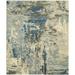 White 24 x 0.5 in Area Rug - 17 Stories Channon Abstract Hand-Knotted Wool Blue Area Rug Wool | 24 W x 0.5 D in | Wayfair