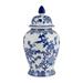 Lark Manor™ Temple Jar - White & Blue Chinoiserie Design - Contemporary Glam Temple Jar For Indoor or Outdoor Home or Office Decor | Wayfair