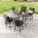 Wildon Home® Abriya Square 4 - Person 24.8" Long Bar Height Outdoor Dining Set w/ Cushions Metal in Black/Brown/Gray | 24.8 W x 24.8 D in | Wayfair