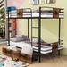 Mason & Marbles Adish 2 Drawers Twin XL over Twin XL Metal Bunk Bed w/ Guardrail Metal in Black | 66 H x 41 W x 81 D in | Wayfair