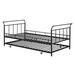 17 Stories Yolane Metal Daybed w/ Trundle Metal in Black | 34.1 H x 56.2 W x 82.4 D in | Wayfair 1C7A061958744E46A2B5074E69CAD356