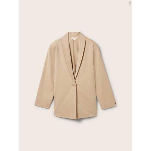 TOM TAILOR Damen Basic Blazer, braun, Uni, Gr. XS