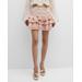 Robeina Floral Tiered Ruffle Mini Skirt