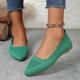 Women's Flats Plus Size Comfort Shoes Daily St. Patrick's Day Color Block Flat Heel Pointed Toe Classic Comfort Minimalism Tissage Volant Loafer White / Green Black Green