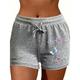 Women's Baggy Shorts Normal 95% Polyester 5% Spandex Flower Black Grey Light Gray Chino Mid Rise Short Casual Daily Spring Summer