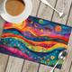 Linens Dining Table Placemats Colorful Abstraction Heat Resistant Waterproof Oil Proof and Insulated Household Dining Table Mats for Kitchen Coffee Center Table Side Party 1PC