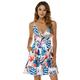 Summer New Women's Printed V-neck Beach Short Dress Slim Fit Slim Pocket Dress for Women