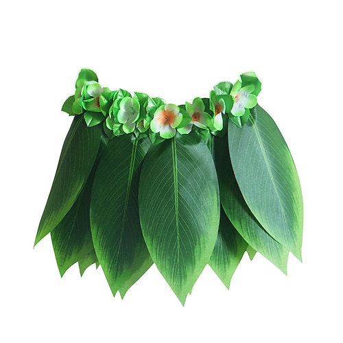Vorführung von Hawaiianischen Kindererwachsenen Simulation Blatt Graskilt Blatt Rock Strandfest Party Dekoration Rock Weihnachtsgeschenk Image