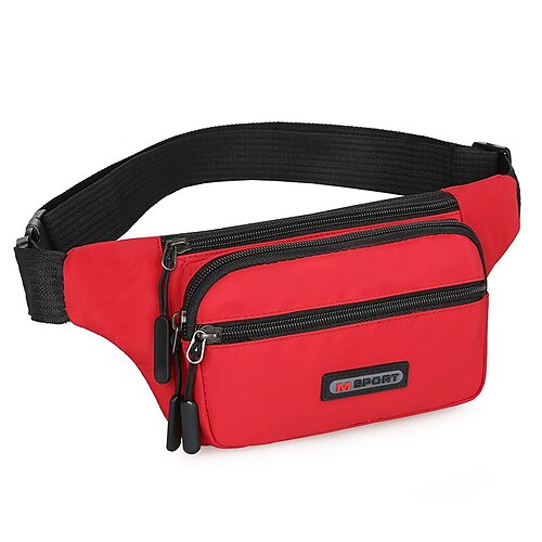 Per uomo Borsa a tracolla Cintura porta-oggetti Nylon Esterno Giornaliero Per eventi Cerniera Massima capacità Leggero Duraturo Tinta unica azzurro cielo Nero Rosso