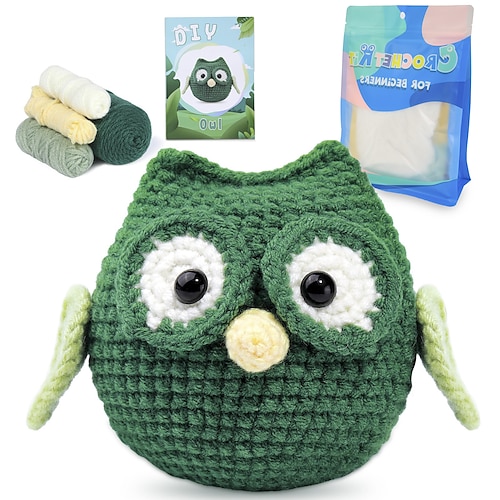 Kit di uncinetto per principianti con video tutorial passo-passo Kit di uncinetto per adulti e bambini Kit di maglieria Lo stesso tipo di borsa in lana di crochet per cactus succulenti Regalo di