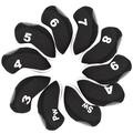 10pcs Waterproof Golf Club Head Cover Portable Wedge Iron Protective Head Cover Neoprene Golf Iron Covers Rubber with 3 Colors Option Fit Most Irons