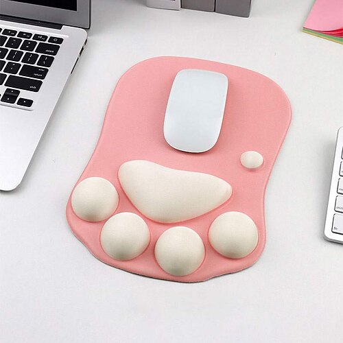 tappetino per mouse ergonomico 3d con supporto per il polso simpatica zampa di gatto morbido e confortevole poggiapolsi in silicone tappetino per mouse tappetino antiscivolo per computer gioco per